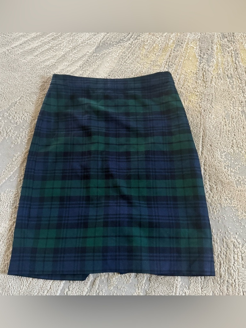 J crew tartan plaid green blue wool pencil skirt wool holiday Christmas 4